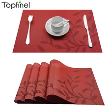 Finel superior conjunto de 4 pvc flor padrão placemats para mesa de jantar corredor roupa lugar esteira na cozinha acessórios copo vinho esteira(China)