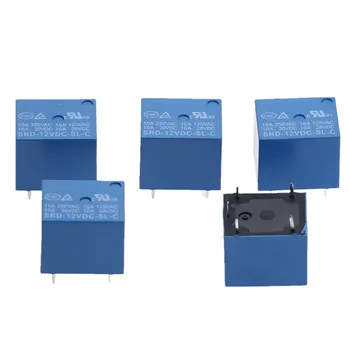 

5Pcs Mini Module SRD-12VDC-SL-C DC 3V 5V 12V 24V SPDT 5 Pins Plastic Coil Power Relay Blue