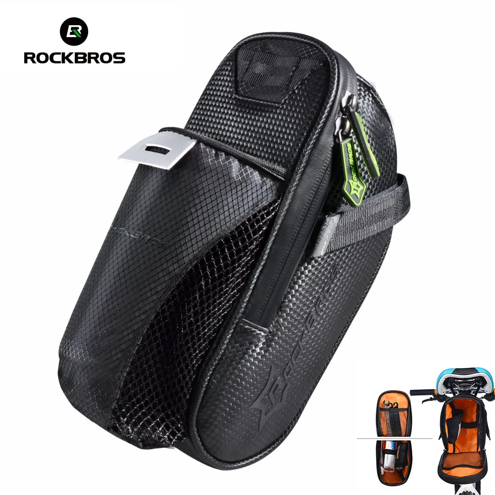 

ROCKBROS Mountain Bicycle Bag Saddle Waterproof With Bottle Pocket Reflective Safe Riding Portable Bike Storage Rear Bike Bag