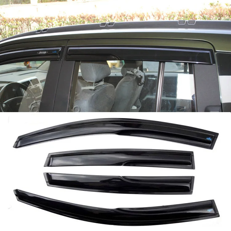 4pcs Windows Vent Visors Rain Guard Dark Sun Shield Deflectors For Jeep