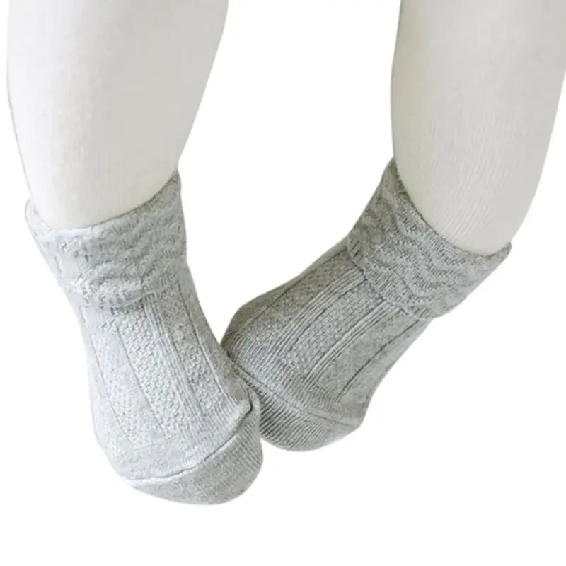 

Spring Autumn Boys and Girls Cozy Socks Retro Wavy Dark Pattern Solid Color Socks Anti-skid Socks for 0-4Year Baby Socks