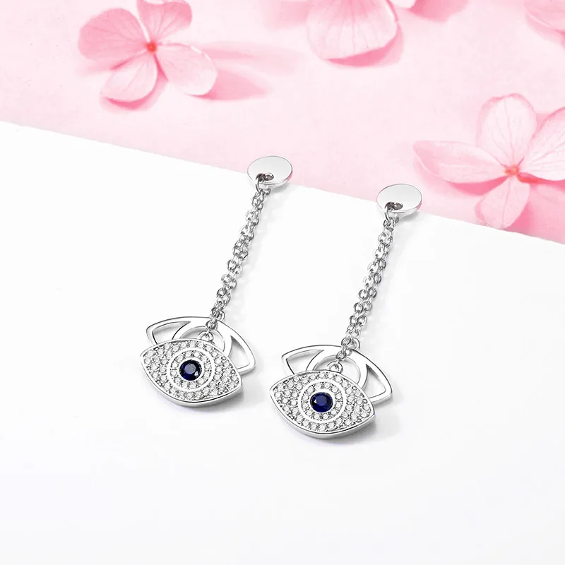 

Creative Design Vintage Metal Hollow Eye drop Earrings For Women Fashion Devil Personality 925 silver Trendy Earrings Jewelry