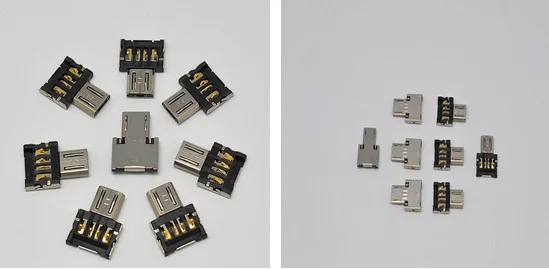 OTG Micro USB к USB 2,0 данных и зарядный адаптер разъем 100 шт