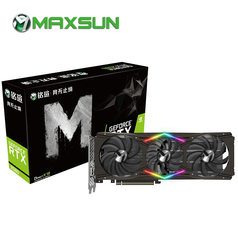 MAXSUN RTX 2080 8G игровая графическая карта 256bit GDDR6 14000 МГц 1515 2944 единиц 12nm PCI Express X16 HDMI + 3 *
