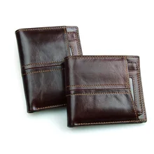 2016 New Stylish RFID BLOCKING Men wallets + Genuine Cow Leather + Bifold Purse with Coin Pocket+ RFID Protection RF1 #MD-J8107