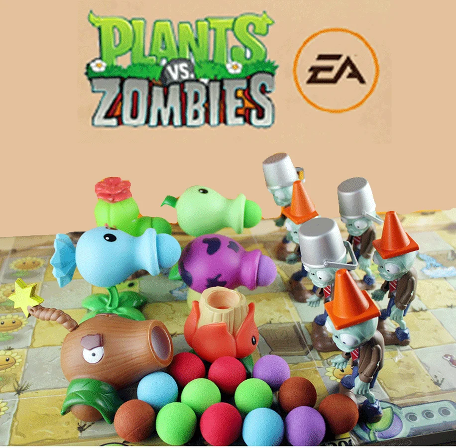 

1 pcs Pvz Building Blocks Toy Set Plants vs. Zombies Figures Action Toys Anime Launch Shooting Toy Gift for Children Peluche