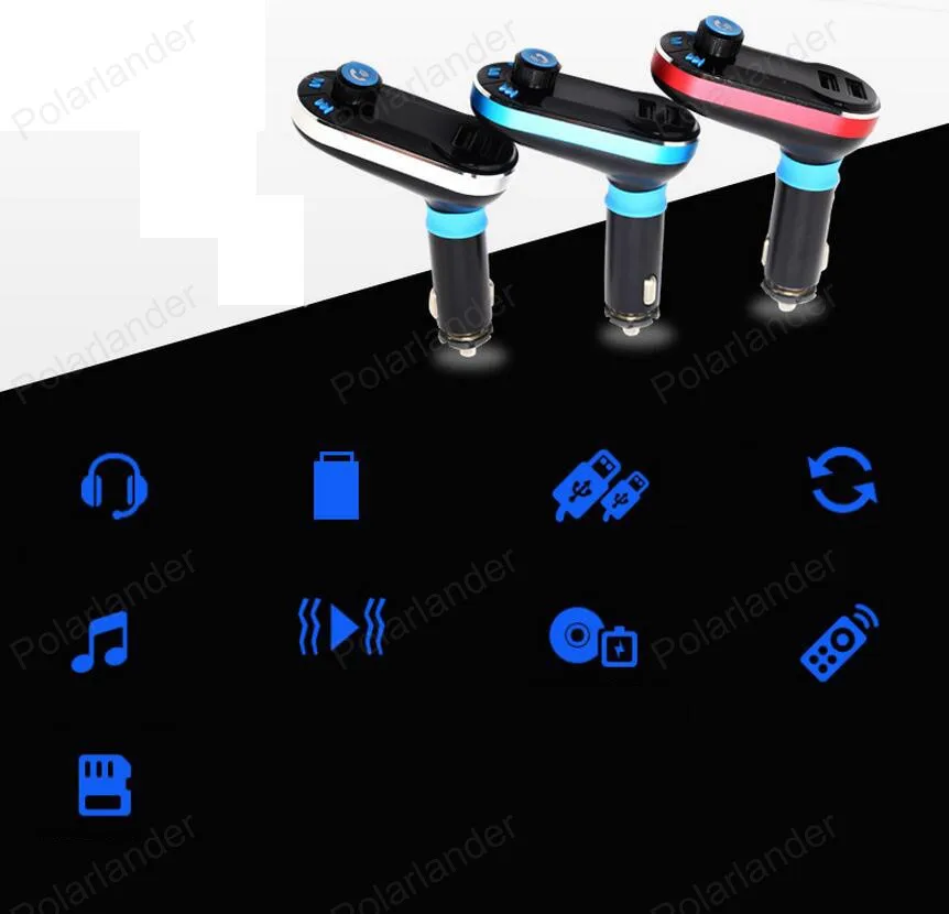 Bluetooth MP3 playerhandsfree автомобильный комплект AUX без использования рук, FM передатчик с двумя USB портами, MP3 SD ЖК-дисплей автомобиля Зарядное устройство прикуриватель