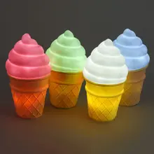 

Fashion Novelty Ice Cream Shaped LED Nightlight Desk Table Light Decoration LED Night Lamp Kids Bedroom Decoration High Quality