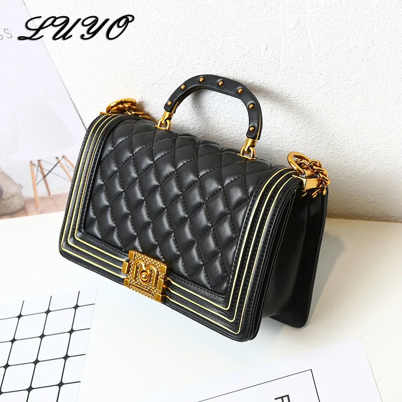 

LUYO Small Leather Chain Luxury Handbags Women Bags Designer Crossbody Bags For Women Channel Messenger Bag Famous Brand Female