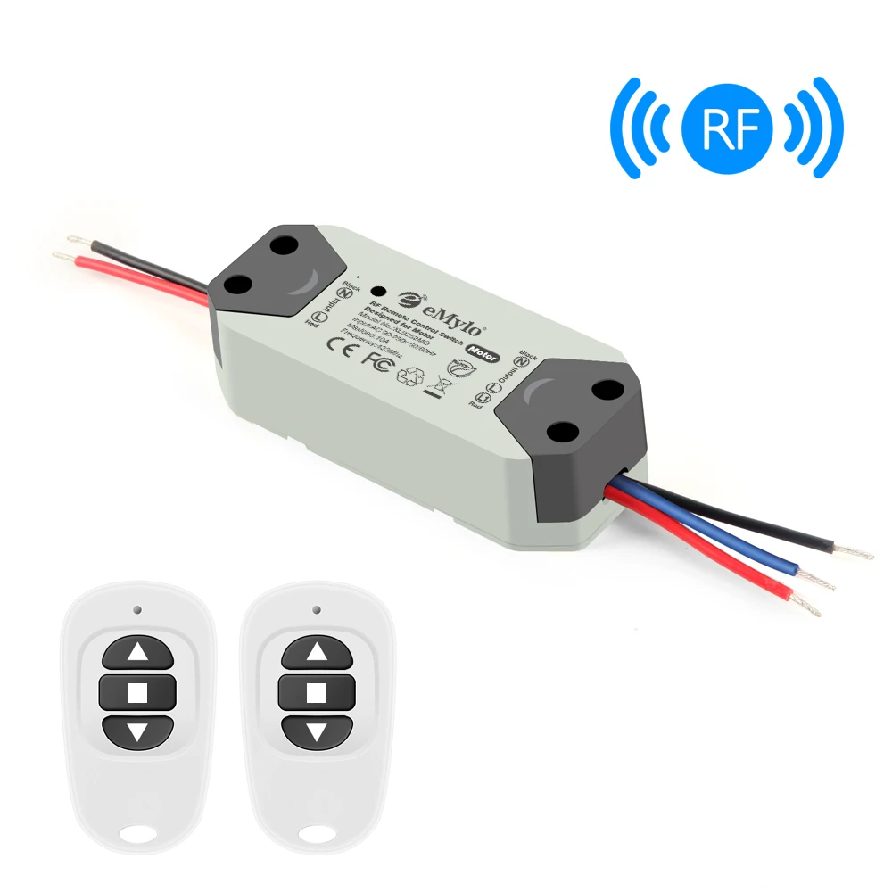 

eMylo RF Wireless Switch Motor Controller DC 220V 433mhz 300W Remote Control Switch Relay Module For Rolling Door/Water Pump 1pc