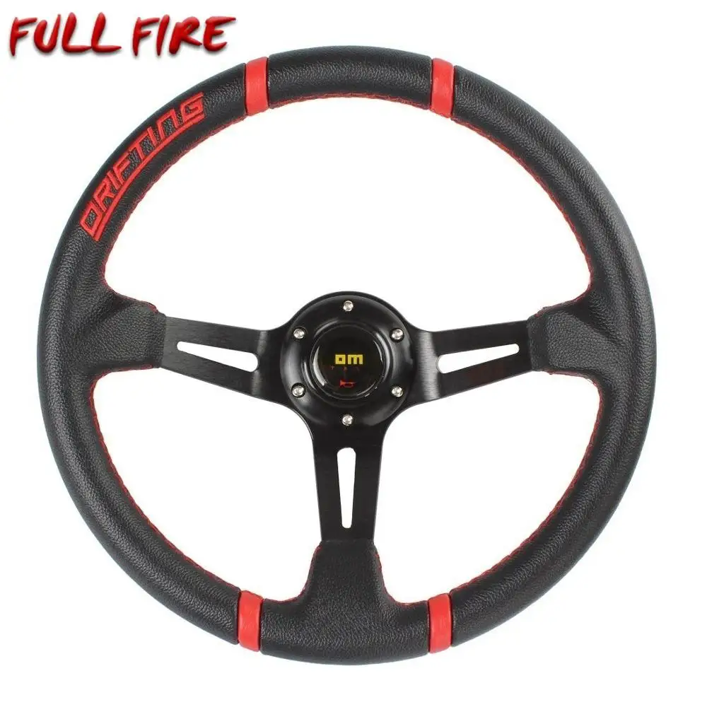 

14inch 350MM OM/OMP Drifting Steering Wheel PVC Leather universal Spoke Modified Sport Car Steering Wheel Wholesale