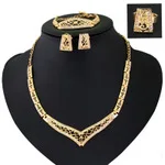 Короткие V Цепочки и ожерелья подвеска Цепочки и ожерелья леди моделей продажи четыре комплекта прекрасных США подарок серьги браслет Цепочки и ожерелья Кольцо ювелирные наборы