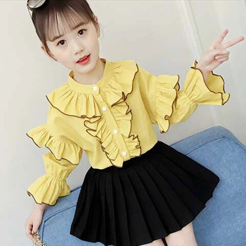Camisa + Vestido Venda Quente Crianças Meninas Roupas Definir Bebê Menina Verão Manga Longa 2 Pçs Roupa Conjunto Idade 4-12 Anos 2020 6 ????_20190607165424a