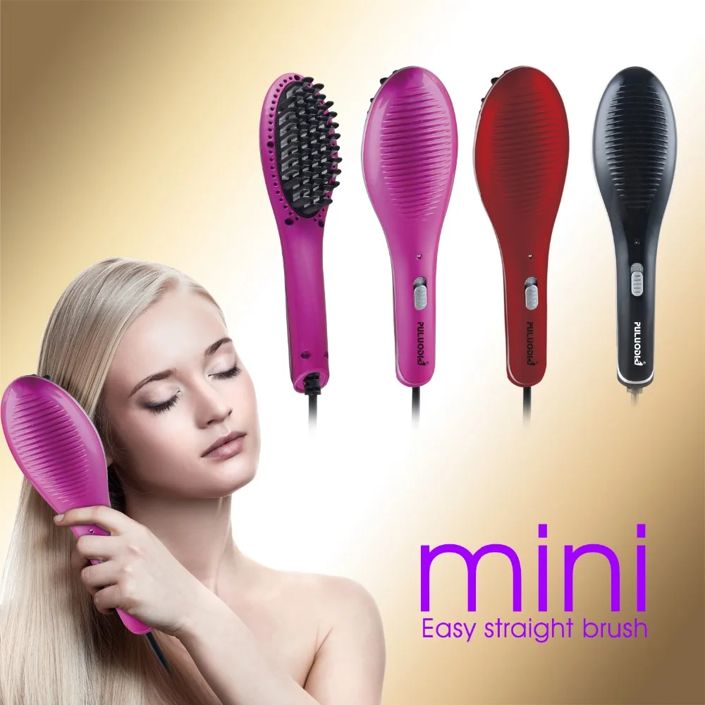ionic hot ceramic hair straightening pink ceramic professional fast comb travel electric mini