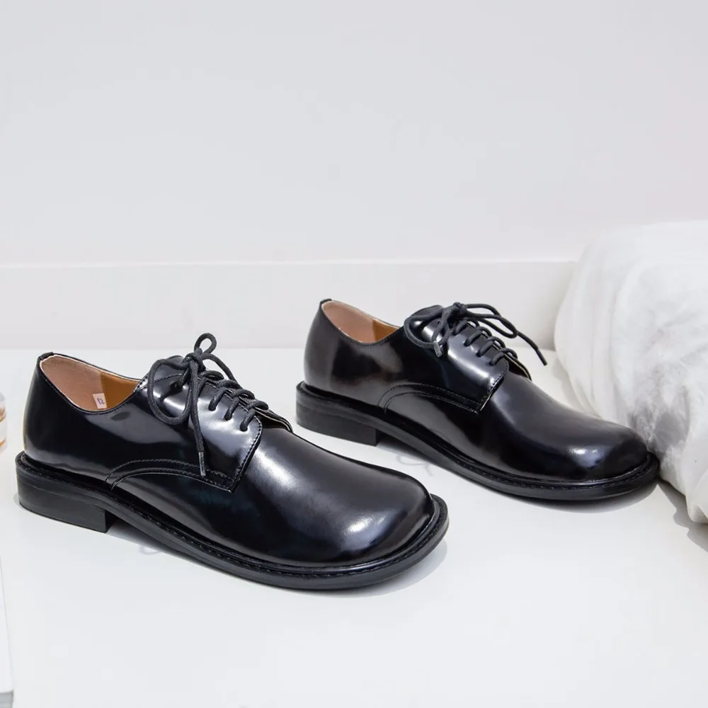 Krazing Pot/Новинка; Брендовая обувь из натуральной кожи на низком каблуке; женские весенние туфли-лодочки в необычном стиле; школьная обувь в британском стиле с круглым носком на шнуровке; L73