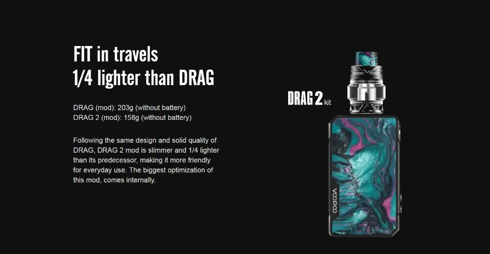 Voopoo Drag 2 TC комплект 177 Вт Drag 2 Коробка мод Vape с 5 мл Uforce T2 SubOhm Танк U2 N3 катушка электронная сигарета испаритель