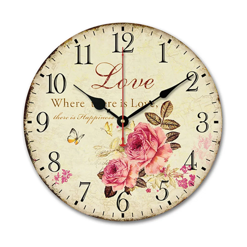 Online Get Cheap Country Kitchen Wall Clocks Aliexpress Com Brand New Vintage Rustic Country Tuscan Style Silent Wooden Wall Clock Antique Home Kitchen Decoration