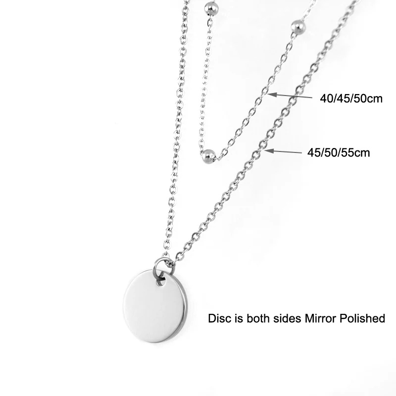 Double layer Coin pendant Necklace