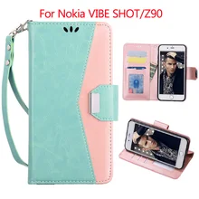 

Leather Phone Holster for Lenovo VIBE SHOT Lenovo Z90 Splicing Wallet Flip Stand Case Card Pocket Silicone Shockproof Cover Case