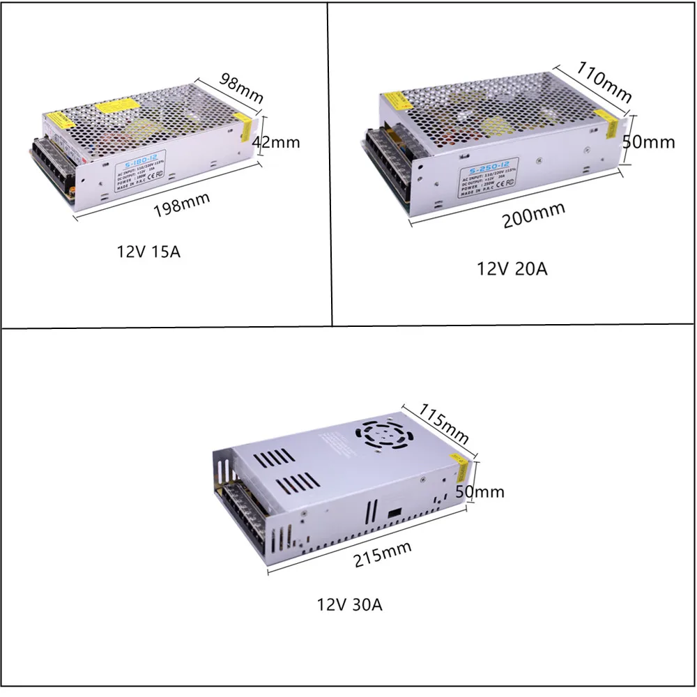 DC12V 1A 2A 3A 5A 8.5A 10A 15A 20A 30A светильник ing трансформаторы светодиодный драйвер Мощность адаптер для Светодиодные ленты светильник переключатель Питание