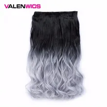 Valen парики синтетические термостойкие 2" омбре парики шоколадный коричневый для женщин волнистые волосы клип в один кусок