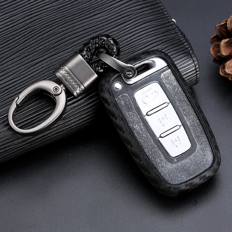Carbon-Faser-Muster-Silikon-Auto-Schl-ssel-Fall-Abdeckung-f-r-Hyundai-Equus-Genesis-Veloster-KIA (4)