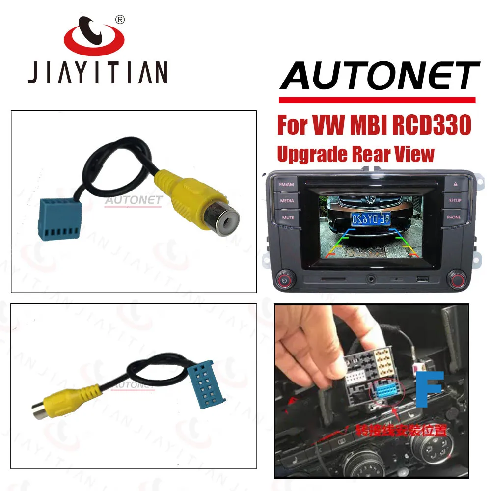 

JIAYITIAN RVC Cable Adaptor For VW Golf VI Jetta 5 6 MK5 MK6 Passat B6 Touran Tiguan with MIB RCD330 rear view camera for skoda