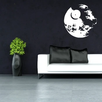 

STAR WARS DEATH STAR Vinyl wall sticker room decal scifi , black and white DEATH STAR