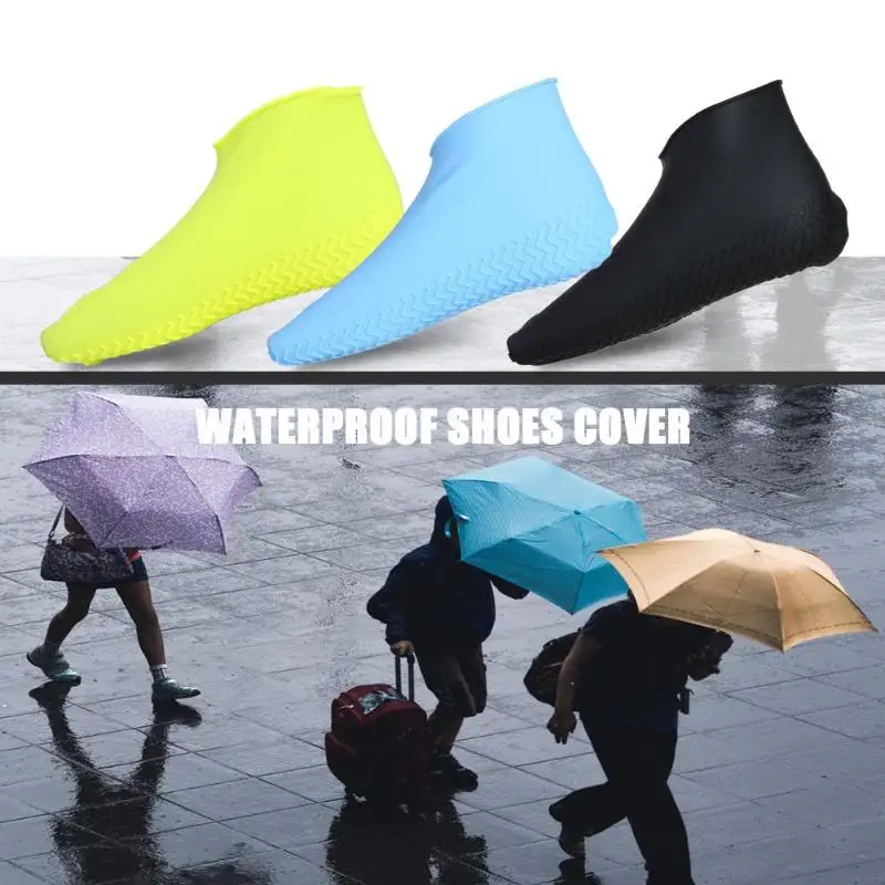 1 пара водонепроницаемых чехлов для обуви, многоразовые силиконовые чехлы для дождливой обуви, Нескользящие мужские сапоги для дождливой погоды, защитные накладки для обуви S/M/L