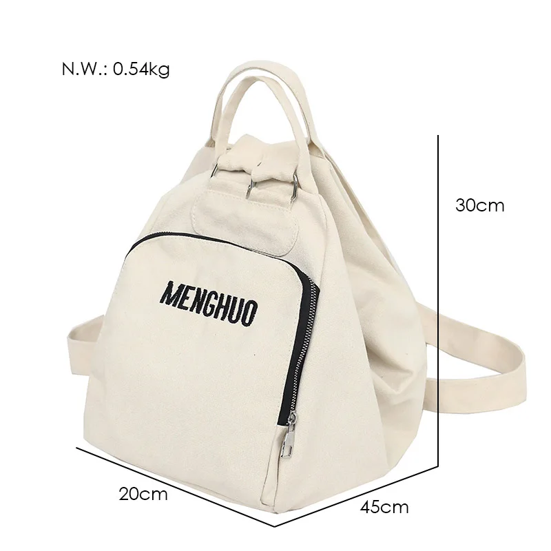 Menghuo Solid Color Multifunctional Bag Canvas Backpack Women Mochila School Bag for Travel Backpacks School Backpack for Girls (22)