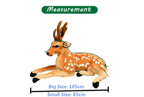 Fancytrader Big Simulation Reindeer Plush Toy Giant Soft Lifelike Stuffed Deer Doll 2 Models 4 Sizes Great Gift for Kids FT71013 (7)