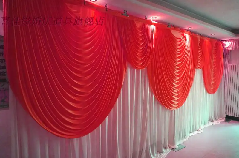 

High Qaulity Valance Ice Silk Wedding Backdrop 3x6M(10ftx20ft) Party Backdrop Curtains Stage Backdround Wedding Decoration