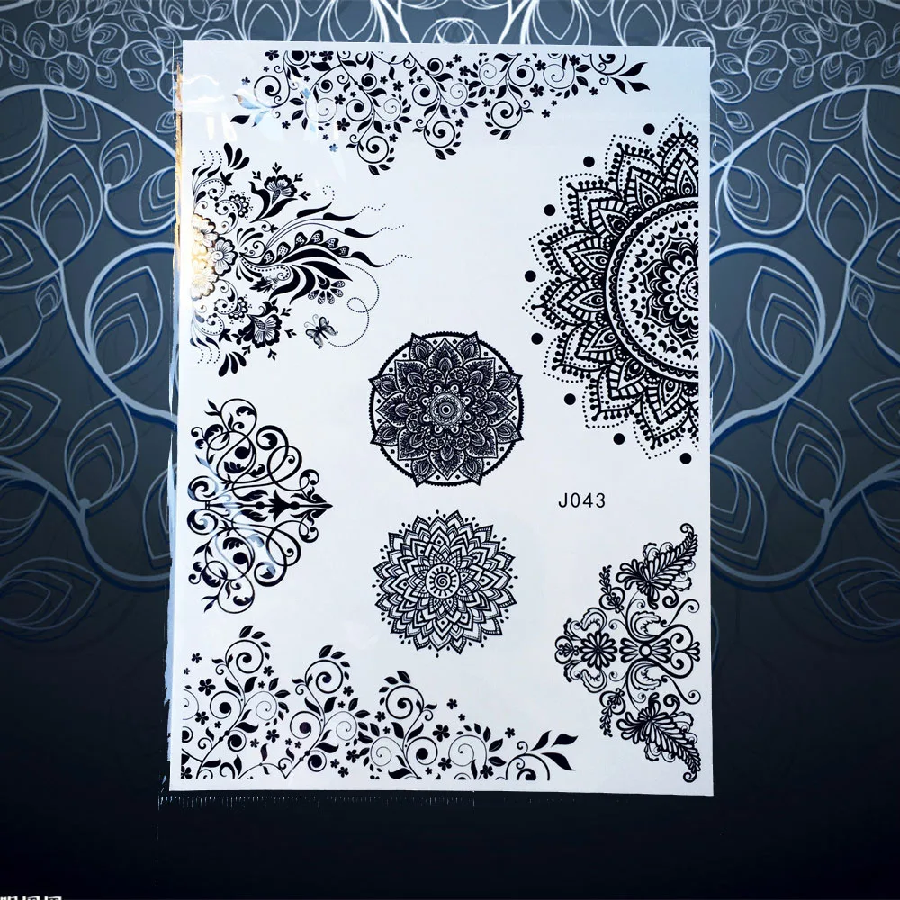 1 шт. сексуальная черная хна Менди временная татуировка наклейка для женщин