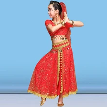 Костюм для танца живота, индийское танцевальное платье для девочек, Детский костюм для танца живота, Болливуд, сценическая танцевальная одежда, платье для выступлений