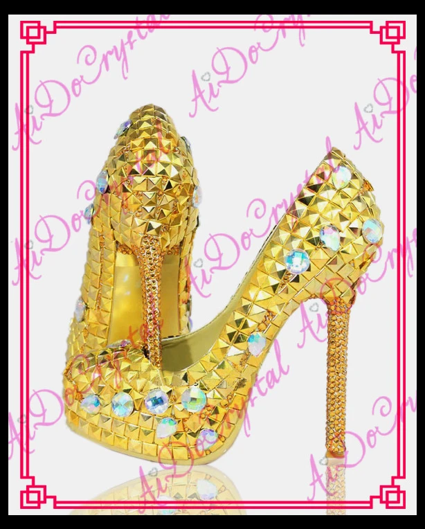 Aidocrystal Wedding font b Shoes b font Bridal Pumps Women Girl Glitter Crystal Evening font b