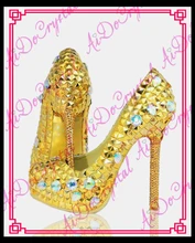 Aidocrystal Wedding font b Shoes b font Bridal Pumps Women Girl Glitter Crystal Evening font b