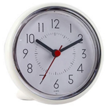 

Bathroom Wall Clock,Waterproof Suction Cup Silent Non Ticking Clocks With Stand For Desk Bedroom Home Office School(4 Inch,Whi