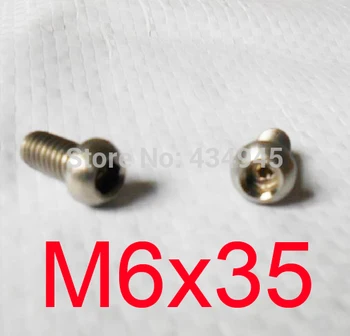 

M6x35 M6 thread 35mm length button head Gr2 Ti bolts cup head HEX SOCKET Titanium screw,round head