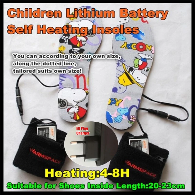 

2000MAH Smart USB Electric Heated Insoles,Children Boys&Girls Winter Warm EVA Insoles Lithium Battery Self Heating 30-36 yards