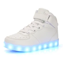 Новые Летние Дети Дышащий Кроссовки Мода Спорт Led Usb Светящиеся Освещенные Shoes для Детей Кроссовки Мальчики Повседневная Девушки Квартиры