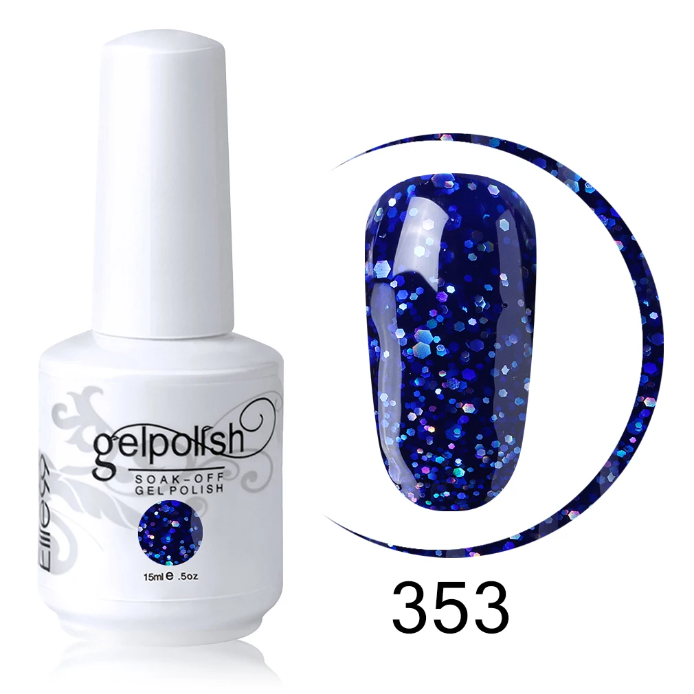  Elite99 15ml Fantasy Blue Series UV Gel Polish Soak Off Nail Gelpolish Long Lasting Glitter Color G