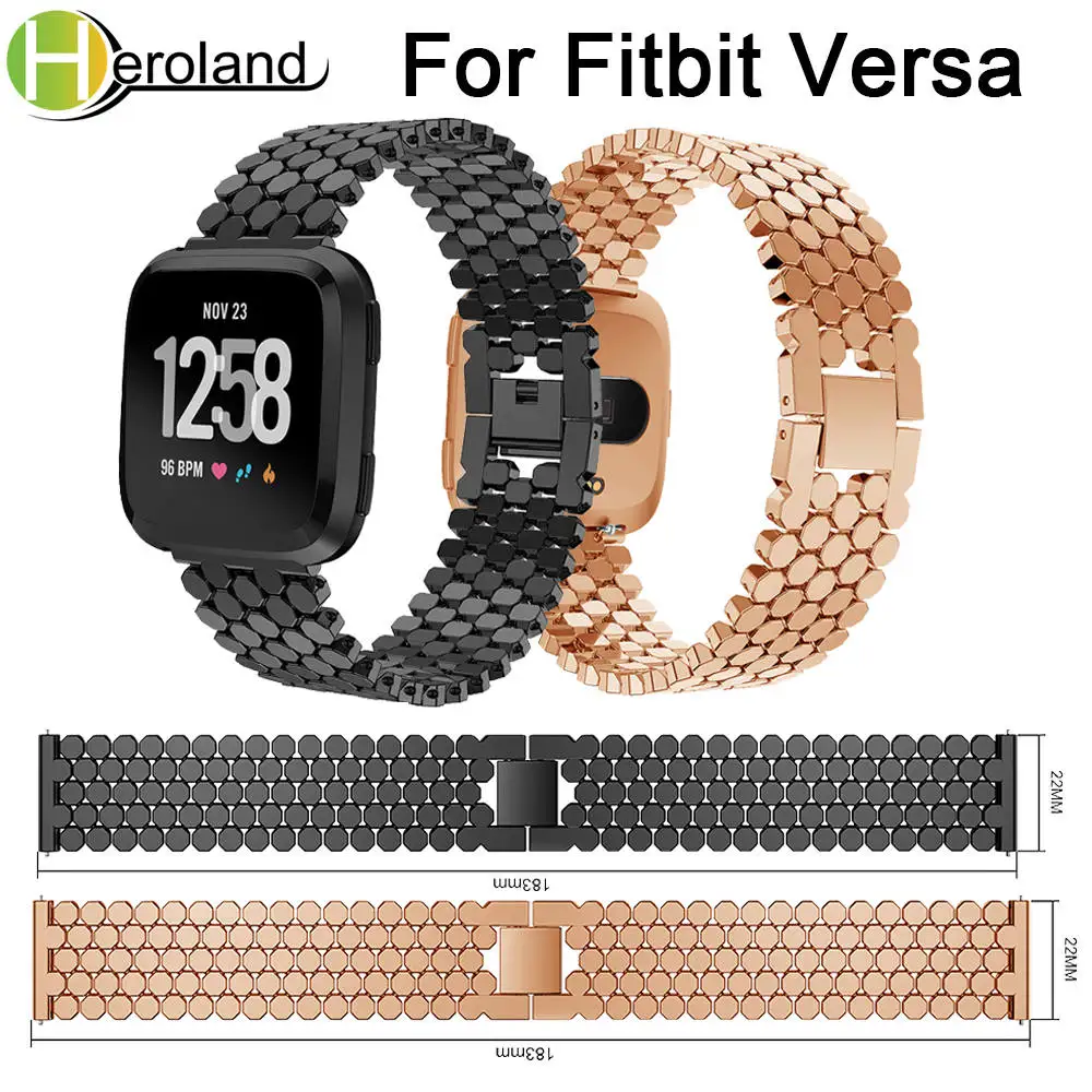 

WristBand Replacement Stainless Steel Strap For Fitbit Versa Band Metal SmartWatch Band Strap Bracelet Fashion Luxury