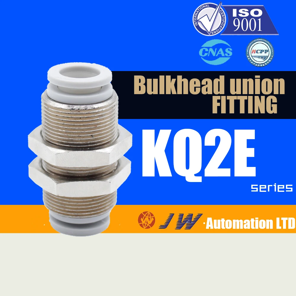 Pneumatic Bulkhead union fitting KQ2E04 00 KQ2E06 00 KQ2E08 00 KQ2E10