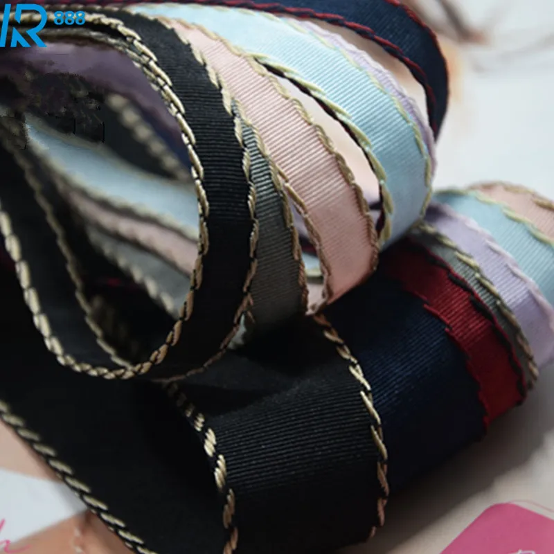 25mm 2.5c Satin ribbons hand made dotted line grosgrain ribbons DIY