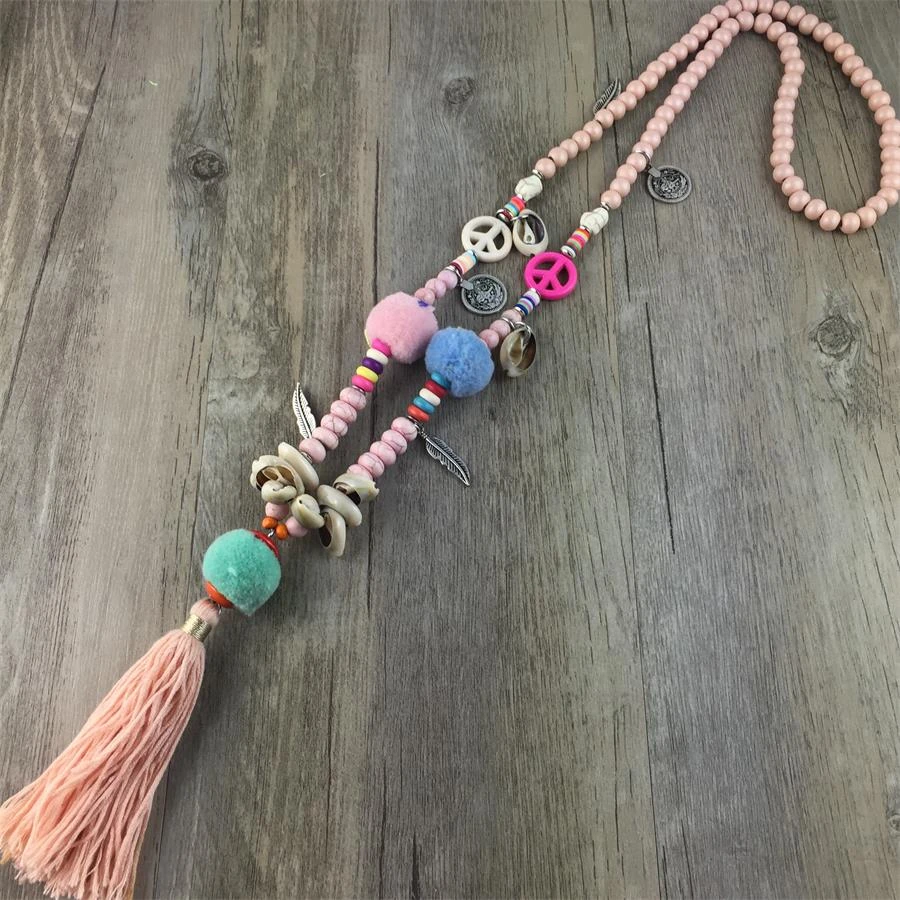 Fashion Boho Cotton Tassel Beads Ethnic Necklace Women Colorful Necklace Jewelry Fashion Boho Cotton Tassel Beads Ethnic Necklace Women Colorful Necklace Jewelry