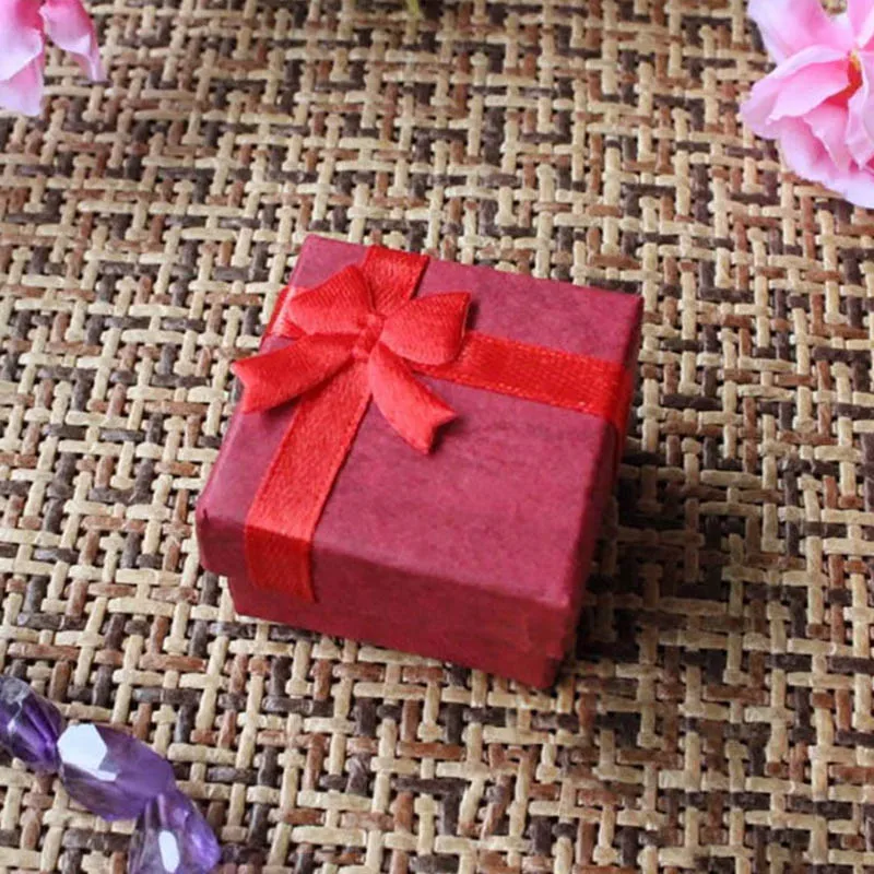 1 шт. 4*4 см коробочка для драгоценностей коробка для колец маленькая Подарочная коробка серьги держатель Joyeros Organizador De Joyas Rangement Bijoux - Цвет: red