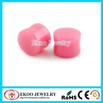 

2014 New Style Saddle Rhodonite Ear Plug Natural Stone Plug Lot of 22pcs