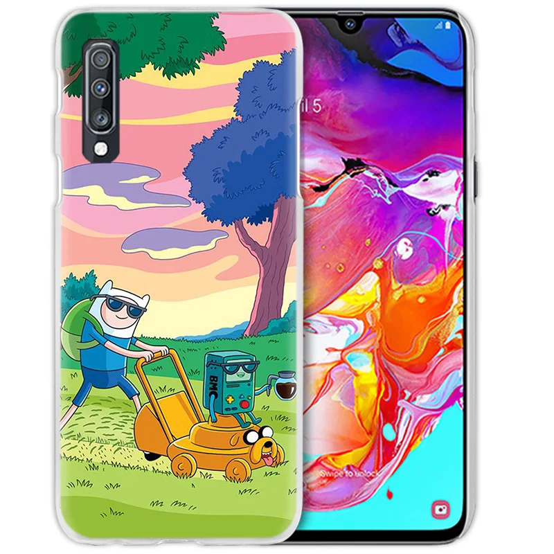 Аниме чехол для samsung Galaxy A50 A70 A20e A40 A30 A20 A10 A8 A6 плюс A9 A7 жесткий прозрачный поликарбонатный чехол для телефона чехол из мультфильма «время приключений»