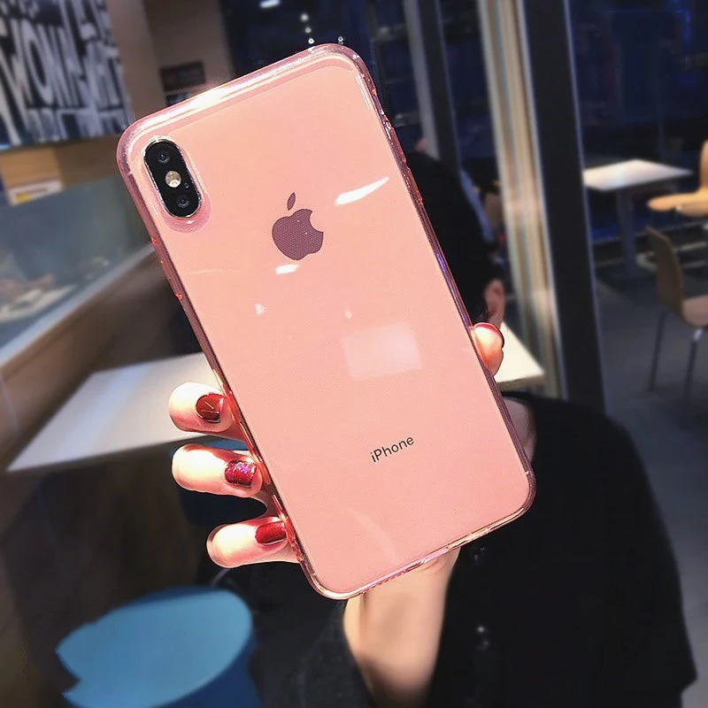 SUYACS 7 ярких цветов прозрачный противоударный чехол для телефона для iPhone 11 Pro Max 7 8 Plus X XS Max XR 6 6S Ультратонкий Мягкий ТПУ задняя крышка