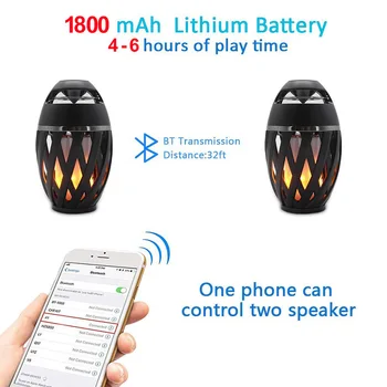 

Bluetooth Speaker,LED Flame Light Speaker,Wireless speaker Loudspeaker Outdoor Player with LED Flame Torch Light Flicker Light